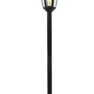 Bianca 6 Panel Tall Post Lantern, Black