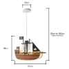 Glow Pirate Ship Ceiling Pendant Light, Brown - Image 7