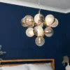Emile Ceiling Pendant with Smoked and Opal Glass Shades, Satin Brass - Image 2