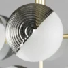 Emile Ceiling Pendant with Smoked and Opal Glass Shades, Satin Brass - Image 4