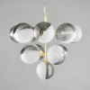 Emile Ceiling Pendant with Smoked and Opal Glass Shades, Satin Brass - Image 5
