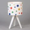 Glow Coloured Dots Tripod Table Lamp, White - Image 4