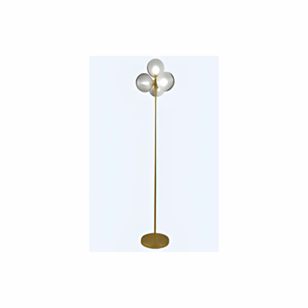 39002329 Emile 4 Light Floor Lamp Brass/Smoke/opal