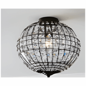 Leanne Small Crystal Ball Pend Pewter