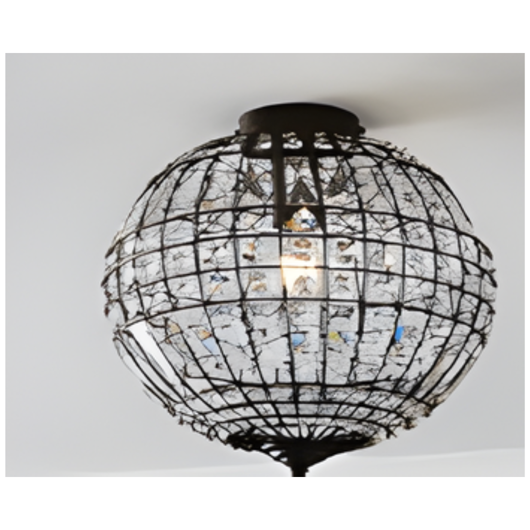 Leanne Small Crystal Ball Pend Pewter