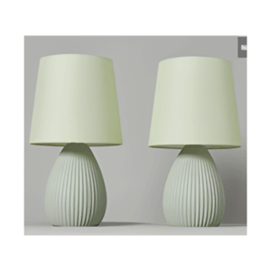 Freya Teardrop Ceramic Table lamp Mossy Green Pk 2