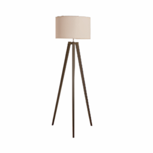 Keeley Wooden Tripod Floor Lamp Dark Walnut/Natural
