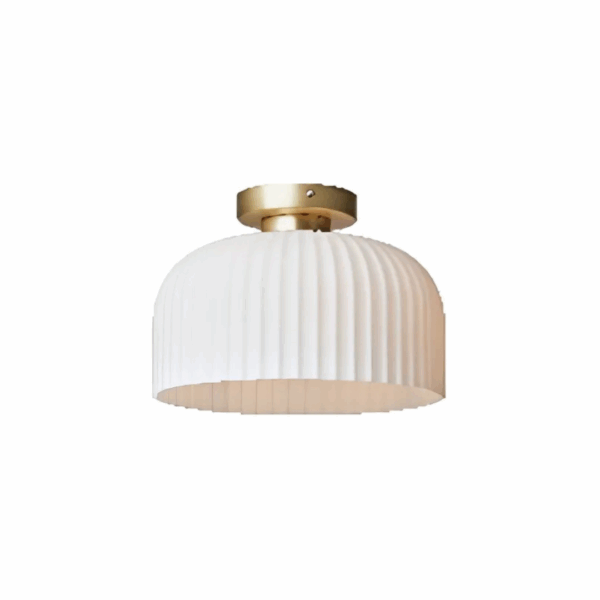 Binita Glass Ribbed Opal & Brass Easyfit