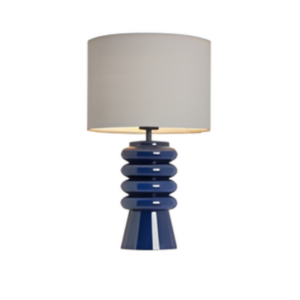 Rahya Ribbed Glass Table Lamp Blue