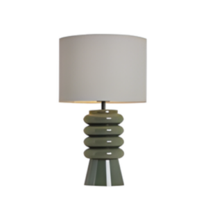 Rahya Ribbed Glass Table Lamp Green