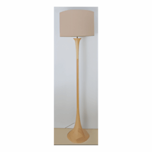 Lea Trombone Natural Wooden Floor Lamp