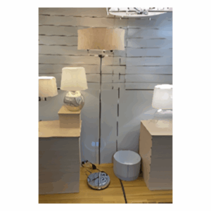 Henry 3 Light Floor Lamp Polished Nik/Grey
