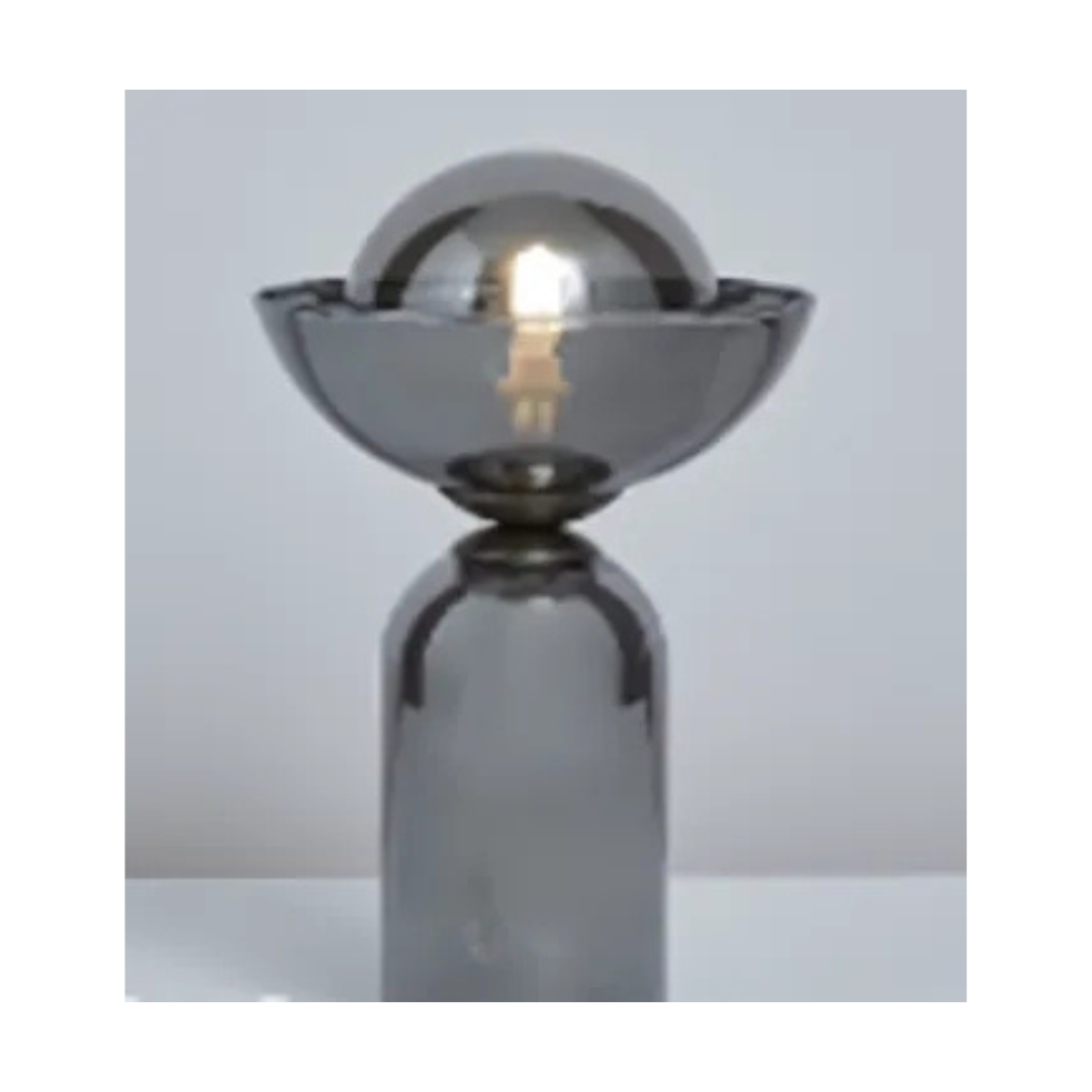 BIRCH Smoked Black Glass Table Lamp