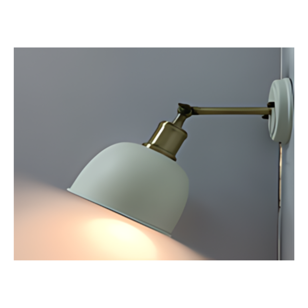Dale Galley 1 light wall light Satin Ivory/Ant Brass