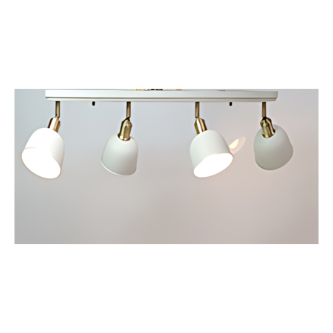 Dale Galley 4 light Spot light Satin Ivory/Ant Brass