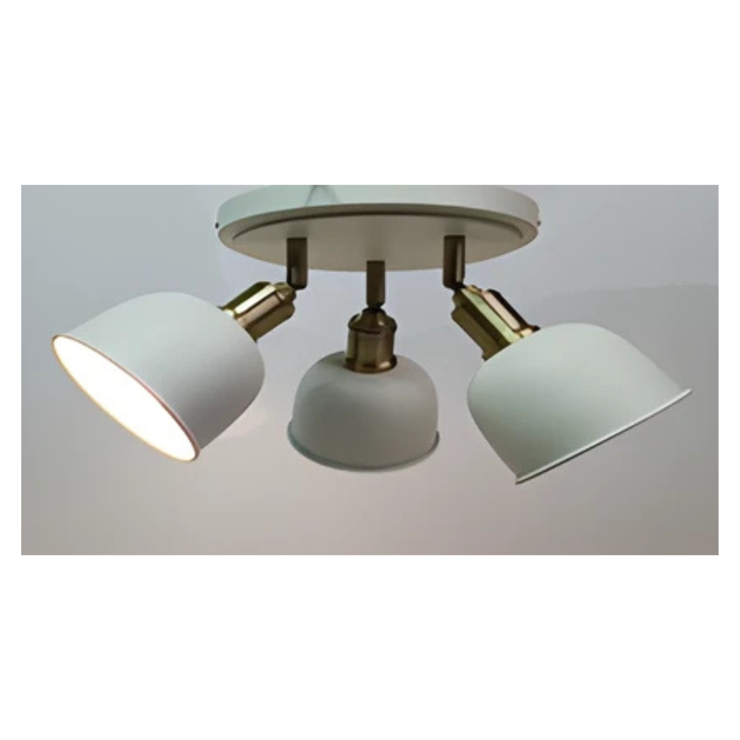 Dale Galley 3 light Spot light Satin Ivory/Ant Brass