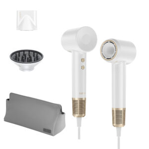 Laifen Swift Premium - High Speed Hairdryer with Attachments & Carry Case (White/Gold)