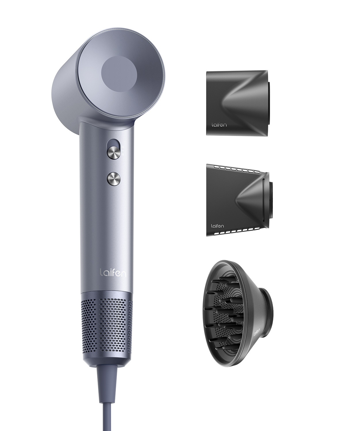 Laifen Swift Special - High Speed Hairdryer with 3 Nozzles (Silver Blue)