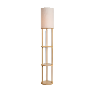 Shelby Shelving Floor Lamp Oak/Natural