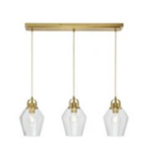Saskia Bubble Glass & Warm Satin Brass 3 light Diner