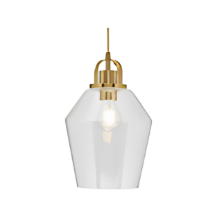 Saskia Bubble Glass & Warm Satin Brass 1 Light Pendant