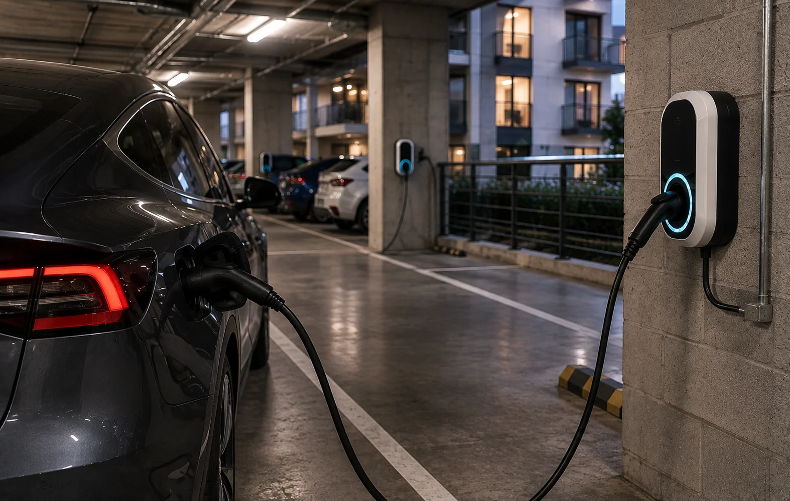 EV charging in an apartment car park