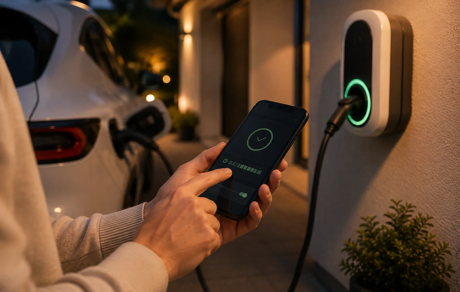 EV charging overnight on a night-rate tariff