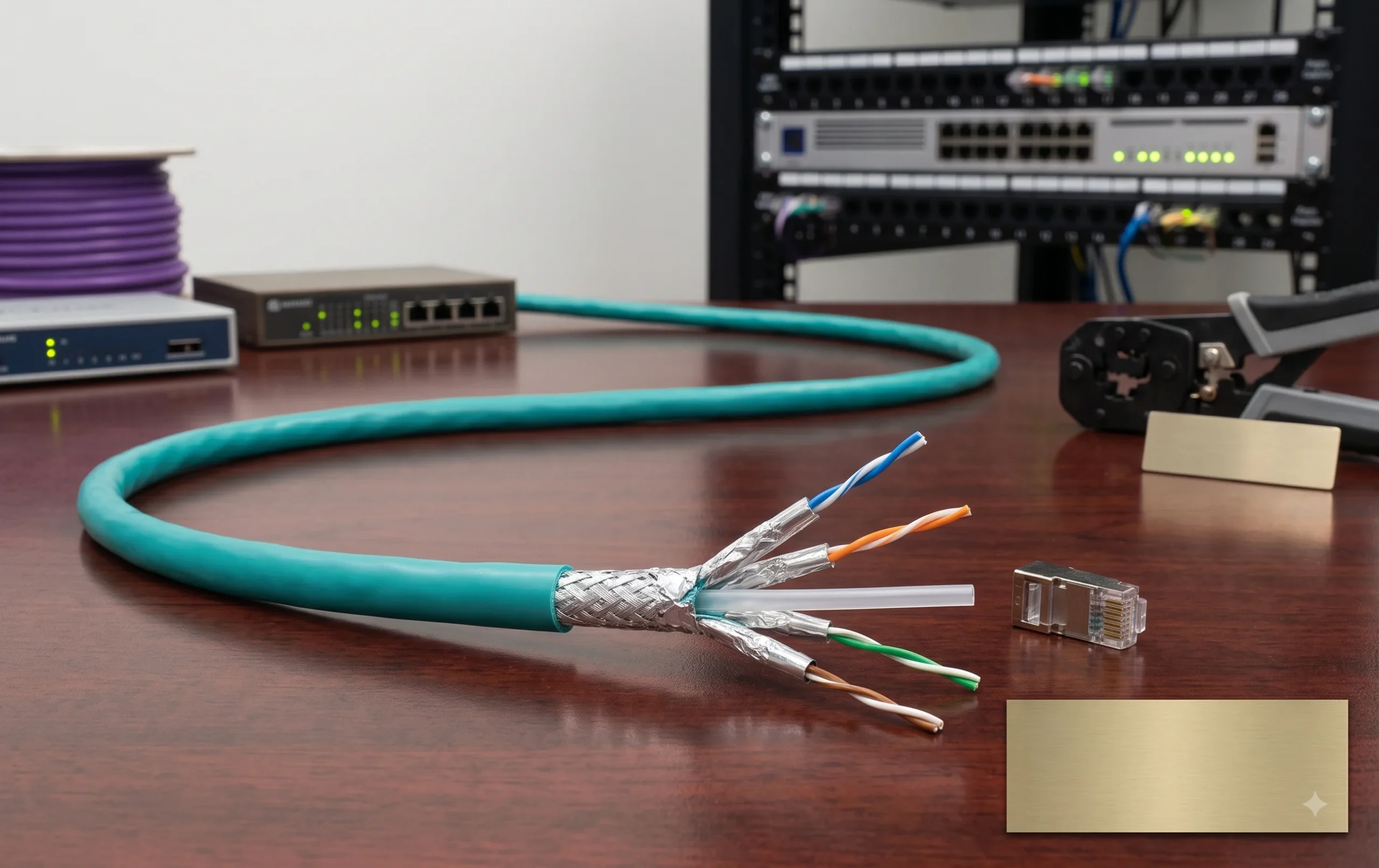 Shielded Cat6a network cable