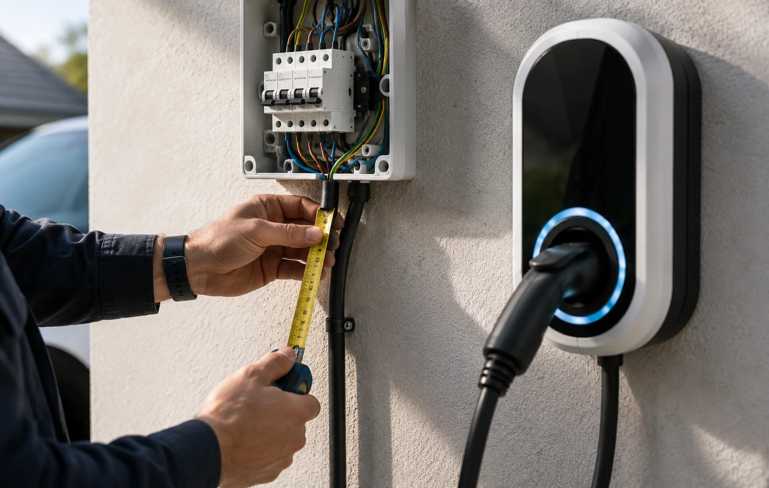 Sizing the cable run for an EV charger